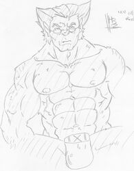 anthro beast_(x-men) furry hank_mccoy horrorbaraz male male_only marvel monochrome sketch solo tagme x-men