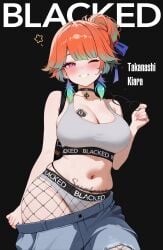 1girls ass belly big_ass big_breasts big_thighs blacked blacked_clothing bottomless breasts choker chubby cleavage female fishnet_legwear fishnets glasses highres hololive hololive_english hololive_myth magazine_cover matching_underwear panties plump qos qos_tattoo queen_of_spades queen_of_spades_symbol seductive snowbunny snowbunny_tattoo spade_earrings spade_tattoo sports_bra takanashi_kiara taking_clothes_off tattoo tattoo_on_belly tattoo_on_chest thick_thighs third-party_edit underwear virtual_youtuber wink