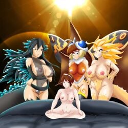 4girls artexgtm artexsuper big_breasts black_hair black_hair_female blonde-haired_female blonde_female blonde_hair blonde_hair_female breasts brown_hair dorsal_fin dorsal_spikes erect_nipples erection godzilla godzilla:_city_on_the_edge_of_battle godzilla:_monster_planet godzilla:_the_planet_eater godzilla_(series) horn horns imminent_sex kaiju_girls_(webcomic) king_ghidorah meme milf milf_orgy milfs moth_girl moth_wings mothra mothra_(series) nipples nude nude_female orgy piper_perri_surrounded polygon_pictures queen_ghidorah ready_for_rape ready_to_fuck sexy sexy_body sexy_pose short_hair smile smiling smiling_at_partner tail toho toho_(film_company) visible_nipples wings yuko_tani
