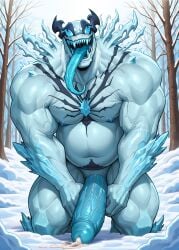 1boy ai_generated bara barazoku chubby cum dad_bod drvlar gay male male_focus male_only marvel marvel_comics marvel_rivals monster muscular muscular_male penis smug solo venom venom_(marvel) venom_(marvel_rivals) venom_(snow_symbiote) yaoi