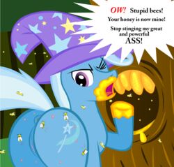 2011 anus ass b.sting bee bee_sting beehive equine female friendship_is_magic hair honey insect insects my_little_pony pain pussy raised_tail smooth_skin solo sting tail trixie_(mlp) trixie_lulamoon unicorn what