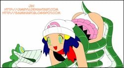 animated crossover dawn_(pokemon) disney female feral human hypnosis jimryu kaa kaa_eyes mind_control open_mouth panties pokemon restrained skirt skirt_around_belly snake the_jungle_book