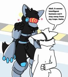 2boys animated anthro anthro_only canine canine_humanoid changed_(video_game) dr._k_(changed) dr.k_(changed) english_text forced_transformation furry furry_only furry_robot gas_mask gif goo_creature helpless human_to_anthro human_to_robot humanoid humanoid_only humiliation hypnosis hypnotic_visor hypnotized lab_coat labcoat laboratory machine_bondage male male_only mind_control non-human non-human_only robot robot_transformation scientist shinyxyrael speech_bubble text text_bubble white_fur wolf wolf_humanoid