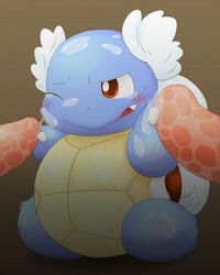 artist_request blush color feral handjob male multiple_males nintendo penis pokemon shell tagme wartortle wink