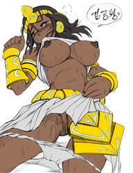 breasts dark-skinned_female dark_skin guardian_of_the_sands_series kimmundo league_of_legends nidalee nipples panties panties_down pharaoh_nidalee pharaoh_series riot_games source_request sweat tagme white_panties