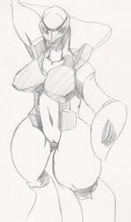 anthro carracosta female female_only monochrome pokemon sketch solo standing tagme vulva