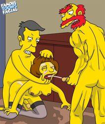 edna_krabappel famous-toons-facial female groundskeeper_willie human male seymour_skinner straight the_simpsons