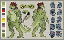 1boy anthro balls chapu model_sheet muscles pecs penis reptile scalie solo