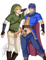 2010 2boys crossover fire_emblem fire_emblem:_mystery_of_the_emblem fire_emblem:_shadow_dragon_and_the_blade_of_light gay heyohwhoa link link_(twilight_princess) male male_only marth_(fire_emblem) nintendo super_smash_bros. the_legend_of_zelda twilight_princess uncensored yaoi