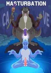 absurd_res adult_swim age_difference anthro bodily_fluids cartoon_network cave comic cover cover_art cover_page cum cum_drip dripping duo feet foot_fetish foot_play footjob genital_fluids hi_res horn male male_only masturbation older_male precum pricethecamel rick_and_morty sex shadow_jacker solo