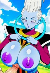 ai_generated big_breasts blue_skin dragon_ball dragon_ball_super imminent_paizuri rule_63 whis