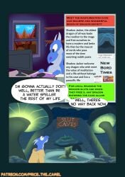anthro cave colored comic dragon english_text fungus hi_res horn male mushroom mythological_creature mythological_scalie mythology pricethecamel scalie slim solo text underground