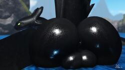 1boy 3d 3d_(artwork) 3d_animated 3d_animation 3d_art 3d_artwork 3d_background 3d_model animated anus ass balls big_butt black_body black_skin digital_media_(artwork) dragon dreamworks european_mythology feral genitals glistening glistening_body green_eyes hi_res high_framerate hill how_to_train_your_dragon huge_butt inviting looking_at_viewer male mythological_creature mythological_scalie mythology no_sound presenting presenting_hindquarters raised_tail scalie shaking_butt smile solo tagme tail tongue tongue_out toothless video water watermark western_dragon wet willie_piv