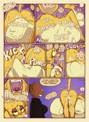 2025 after_vore anthro ass belly bethesda_game_studios big_belly comic digestion felid female fur genitals group hi_res katia_managan khajiit mammal microsoft nude nude_female oblivion overweight prequel_adventure quill-weave shyguy9 speech_bubble text the_elder_scrolls trio vore vulva yellow_body yellow_fur