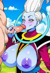 ai_generated big_breasts blowjob blue_skin dragon_ball dragon_ball_super rule_63 whis