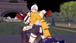 <1_second_video 1futa 1girls 3d animal_tail artist_request ass_cutout blonde_hair clothing_cutout crotch_cutout crotchless cunnilingus futa_on_female futanari ju_fufu koikatsu long_hair oral pussy_juice shorter_than_10_seconds source_request tagme tail thiren tiger_girl video white_hair yixuan_(zenless_zone_zero) zenless_zone_zero