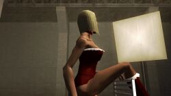 3d blonde_hair breasts christmas_outfit corset female hitman hitman_blood_money io-interactive photoshoot red_corset screenshot sexy short_hair studio video_games white_skin