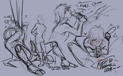 blowjob deltarune gay gay_sex heart huge_size_difference kris_(deltarune) robot size_difference sucking_penis tenna_(deltarune) tv_head yaoi