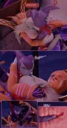3d_(artwork) absurd_res anthro bandai_namco big_breasts blender_(artwork) bodily_fluids breastfeeding breasts digimon digimon_(species) digital_media_(artwork) duo female genital_fluids genitals hi_res hiddenmask18 impmon internal lactating lactating_during_sex leg_wrap male male/female meicrackmon meicrackmon_vicious_mode nude penis pussy vaginal_fluids