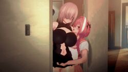 1boy 1girls ass astolfo_(fate) cheating clothed clothed_sex fate_(series) femboy femboy_on_female finger_fuck fingering hongcha03 koikatsu mash_kyrielight netorare ntr nude nude_female nude_male straight