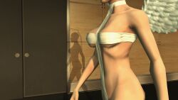 3d angel angel_halo angel_wings big_breasts black_hair bondage bondage_gear bondage_outfit breasts cleavage eve_(hitman_blood_money) female female_focus halo hitman hitman_blood_money huge_breasts io-interactive large_breasts official_art screenshot sling_bikini tied_hair video_games white_skin
