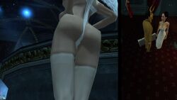 3d angel angel_halo angel_wings ass ass_focus black_hair bondage bondage_gear bondage_outfit eve_(hitman_blood_money) female female_focus halo hitman hitman_blood_money io-interactive official_art screenshot sling_bikini video_games white_skin