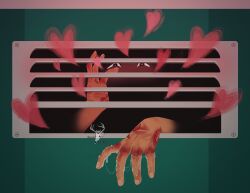 bite_mark biting_finger date_everything grate hands hector_(date_everything) lipstick lipstick_mark saliva saliva_string saliva_trail spit vent