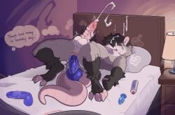 american_opossum anal anal_masturbation anal_sex anthro anthro_penetrated anus balls bed bedroom bodily_fluids buttplug cum cumshot dildo dildo_in_ass dildo_insertion ejaculation furniture genital_fluids genitals humanoid_dildo humanoid_genitalia humanoid_penis knot knotted_dildo lube lying male male_penetrated mammal marsupial masturbating_while_penetrated masturbation nipple_piercing nipples nude_anthro nude_male object_in_ass on_back penetration penile penile_masturbation penis piercing pillow plug_(sex_toy) puffy_anus sex_toy sex_toy_in_ass sex_toy_insertion sinisterheaven solo toying_self virginia_opossum