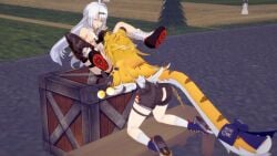 <1_second_video 1futa 1girls 3d animal_tail artist_request ass_cutout blonde_hair clothing_cutout crotch_cutout crotchless cunnilingus futa_on_female futanari ju_fufu koikatsu long_hair oral pussy_juice shorter_than_10_seconds source_request tagme tail thiren tiger_girl video white_hair yixuan_(zenless_zone_zero) zenless_zone_zero