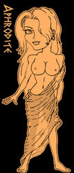 1girls ancient_greece ancient_rome aphrodite aphrodite_(greek_mythology) areolae blonde_hair blue_eyes bottomwear breasts deity dress earrings european_mythology female female_focus female_only front_view goddess greek_font greek_mythology greek_pottery long_hair looking_at_viewer mythology nipples public_domain red-figure_pottery roman_mythology solo tagme topless venus