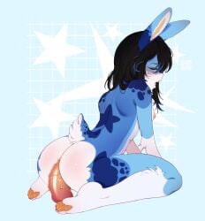 anal anal_sex anthro arm_tuft black_hair blue_body blue_fur breasts dildo dildo_in_ass dildo_insertion dildo_sitting elbow_tuft female female_anthro fur hair hi_res lagomorph leg_tuft leporid long_ears long_hair mammal narrowed_eyes nipples nude object_in_ass open_mouth orange_eyes orange_nipples orange_pawpads pawpads penetration rabbit sex_toy sex_toy_in_ass sex_toy_insertion solo sonyan teeth tuft white_body white_fur
