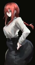1girls ass big_ass bottom_heavy breasts bubble_butt chainsaw_man clothing dat_ass fat_ass female female_only freckles hands_in_pockets huge_ass large_ass looking_at_viewer makima_(chainsaw_man) massive_ass noblood pants png red_hair ryandomonica shirt side_view thick_ass thick_thighs thunder_thighs wide_hips yellow_eyes