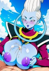ai_generated big_breasts blue_skin cum_between_breasts cum_on_breasts dragon_ball dragon_ball_super paizuri rule_63 whis