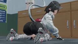 3d all_fours animated ass_focus ass_shake big_ass big_booty black_hair black_shorts blender blender3d blender_eevee boots bouncing_ass female female grey_jacket jacket jane_doe_(zenless_zone_zero) jiggle_physics jiggling_ass looking_at_viewer looking_back mouse_ears mouse_girl mouse_tail on_all_fours shaking_ass shorts tagme turquoise_eyes twerking video zenless_zone_zero