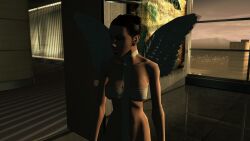 3d angel angel_halo angel_wings big_breasts black_hair bondage bondage_gear bondage_outfit breasts cleavage eve_(hitman_blood_money) female female_focus halo hitman hitman_blood_money huge_breasts io-interactive large_breasts official_art screenshot sling_bikini tied_hair video_games white_skin