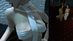 3d angel angel_halo angel_wings big_breasts black_hair bondage bondage_gear bondage_outfit breasts cleavage eve_(hitman_blood_money) female female_focus halo hitman hitman_blood_money huge_breasts io-interactive large_breasts official_art screenshot sling_bikini tied_hair video_games white_skin