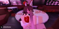 3d big_breasts blackhornzz brown_hair bunny_costume bunny_ears bunny_girl bunny_suit bunnysuit female female genshin_impact handjob hu_tao_(genshin_impact) long_hair looking_at_viewer playboy_bunny request roblox robloxian solo thick_thighs thigh_highs thighhighs twitter_username wink winking winking_at_viewer