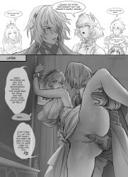 1boy 1girls 2025 aglaea_(honkai:_star_rail) alternate_version_at_source anaxa_(honkai:_star_rail) black_and_white castorice_(honkai:_star_rail) comic dedversus dialogue female hand_on_leg high_res high_resolution highres honkai:_star_rail honkai_(series) hoyoverse large_breasts leg_up male mihoyo phainon_(honkai:_star_rail) speech_bubble straight straight_sex tagme text text_bubble tribbie_(honkai:_star_rail) uncensored vaginal_penetration vaginal_sex