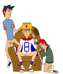 3boys 3males anal_fingering armchair backwards_baseball_cap baseball_cap black_sneakers blue_baseball_cap bottomless bottomless_male brown_hair cape cbt chair clenched_teeth cock_and_ball_torture crown disney dominant_male dominant_male_submissive_male earwin_lawson emotionless emotionless_sex erect_penis erection facing_viewer flaccid flaccid_penis freckles freckles_on_face gay gay_sex helmet hockey_stick human human_only king_bob kneeling male/male male_on_male male_only maledom malesub mmm_threesome multiple_penises no_females no_women penis penis_size_difference recess red_baseball_cap red_sneakers simple_background small_penis sneakers socks socks_and_shoes spread_legs submissive_male t.j_detweiler tagme uncensored unibrow white_background white_sneakers white_socks yaoi