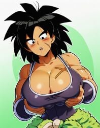 ai_generated big_breasts broly_(dragon_ball_super) dragon_ball dragon_ball_super grabbing_own_breasts rule_63