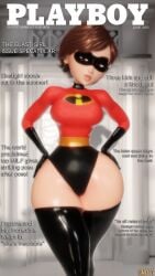 3d 3d_(artwork) breast elastigirl helen_parr magazine_cover milf mother playboy playboy_magazine_cover smitty34 superhero superheroine the_incredibles thick_thighs thigh_highs thighhighs wide_hips