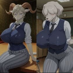 2girls ai ai_generated anthro beastars big_ass big_breast clothed female genderswap genderswap_(mtf) huge_breasts rule_63 tagme tagme_(artist) thick_ass thick_thighs wide_hips