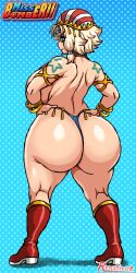 armband ass belly_button big_ass big_breasts big_butt blonde_hair blue_eyes bottom_heavy breasts bubble_ass bubble_butt choker fat_ass fat_butt female female_only huge_ass huge_breasts huge_butt large_ass large_breasts large_butt light-skinned_female light_skin looking_at_viewer miss_bomber!! miss_bomber_(character) navel r0771 renshirou renzaburo0771 sling_top tattoo thick_ass thick_thighs thong wide_hips wristband yellow_pupils