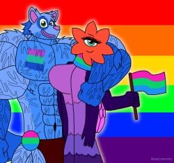 auglur bara big_boobs big_breasts blarret boobs breasts buff ethereal_workshop my_singing_monsters pecs pride_flag pride_month sexy swimsuit thong