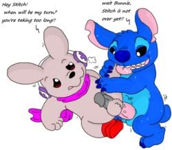 buggery color crossover cutemon digimon experiment_(species) fur furry furry_only interspecies lilo_and_stitch male male_only multiple_males stitch yaoi