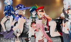 1boy 3d 3d_(artwork) 7girls aged_up aged_up_character arlecchino_(genshin_impact) black_hair blender blender_(artwork) blender_(software) blush blush blushing_male blushing_profusely brown_hair dont_bully_(artist) femboy femboy_on_female furina_(genshin_impact) genshin_impact harem hoyoverse huge_balls huge_cock hung_femboy large_balls large_cock large_penis large_testicles light-skinned_female light-skinned_male light_skin lisa_(genshin_impact) multiple_females multiple_girls oversized_cock oversized_penis partially_clothed partially_clothed_female partially_clothed_male partially_nude partially_undressed pink_hair purple_hair raiden_shogun robes shenhe_(genshin_impact) shy smile smiling two_tone_hair venti_(genshin_impact) white_hair yae_miko yanfei_(genshin_impact)