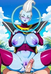 after_sex after_vaginal ai_generated big_breasts blue_skin cum_leaking_out_of_pussy dragon_ball dragon_ball_super female_on_top panties_aside rule_63 vaginal_penetration vaginal_sex whis