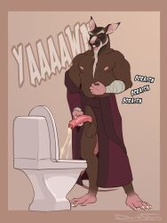 anthro balls beard bodily_fluids brown_rat buckteeth clothed clothing darkthorns digital_media_(artwork) dilf facial_hair feet fingers foreskin fur genital_fluids genitals half-erect hand_on_penis hi_res holding_penis humanoid_genitalia humanoid_penis male male_peeing mammal master_splinter master_splinter_(tmnt_2012) mature_anthro mature_male murid murine muscular muscular_anthro muscular_male nipples open_clothing open_mouth open_robe partially_retracted_foreskin pecs peeing penis rat retracted_foreskin robe rodent scalie simple_background solo standing teenage_mutant_ninja_turtles teeth tmnt_2012 toes toilet toilet_use uncircumcised urine urine_stream yawn