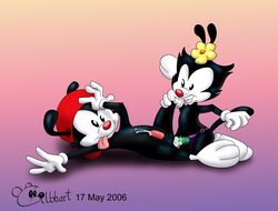 2006 animaniacs color cum dot_warner female feral flower fur gilbhart hat incest insertion kneeling male nude pegging penis straight strap-on tagme wakko_warner