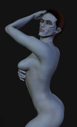 2011 3d alien cardassian_(species) female humanoid jaguarry3 looking_at_viewer nude original_character side_view sideboob solo star_trek